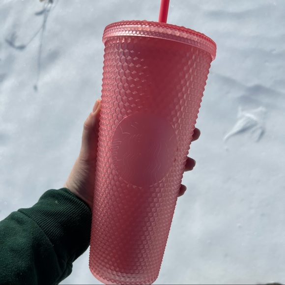 NWT Starbucks 2022 Matte Pink Venti Studded Tumbler